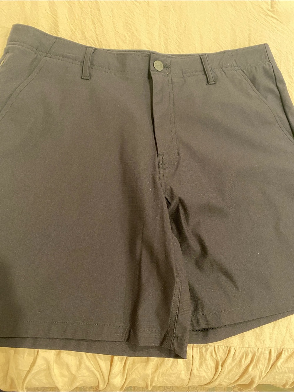 Under Armour Men's Black Flat-Front Performance Shorts